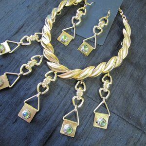 An original design necklace Claudia Myers Designs using vintage pieces one only